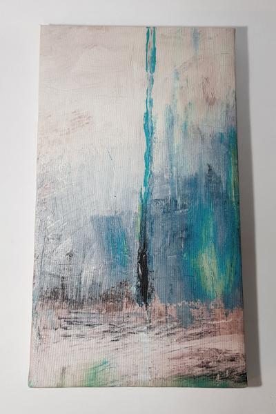 CANVAS ABSTRACTO TURQUESA 18CM X 32CM