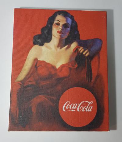 CANVAS COCACOLA MUJER ROJA 20CM X 25CM