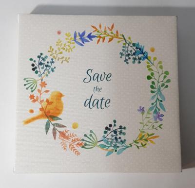 CANVAS SAVE DE DATE 20CM X 20CM 