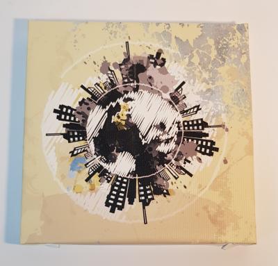 CANVAS GLOBO TERRAQUEO 20CM X 20CM 
