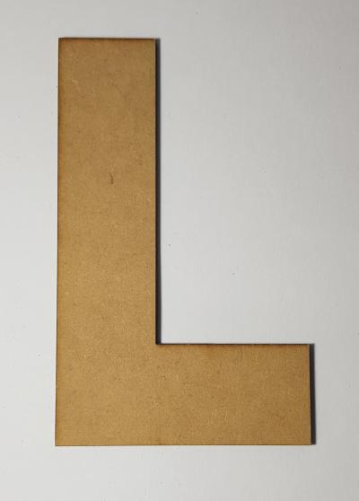 LETRA L MDF 3MM - 7CM X 11.5CM EN CRUDO