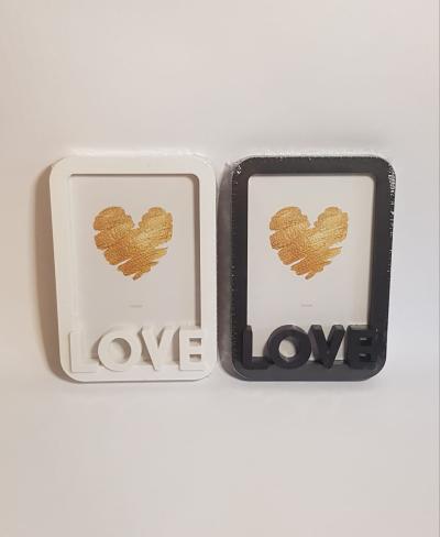 PORTARRETRATO PLASTICO REDONDEADO LOVE 10CM X  15CM 