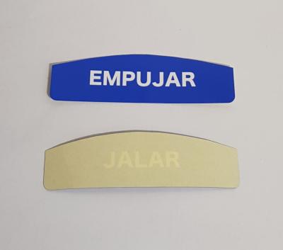 VINILO IMPRESO FONDO BLANCO EMPUJAR - JALAR 3.5CM X 13CM