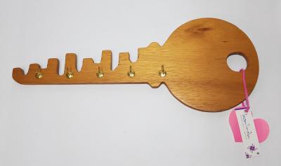 PERCHERO / PORTA LLAVES FENOLICO 16CM X 40CM / ESPESOR 9MM - 5 GANCHOS