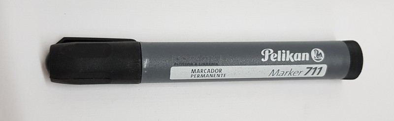 MARCADOR PELIKAN 711 SOLVENTE - PUNTA REDONDA - NEGRO