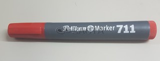 MARCADOR PELIKAN 711 SOLVENTE - PUNTA REDONDA - ROJO