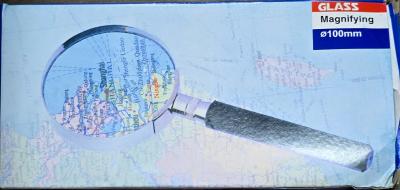LUPA 100 MM LENTE VIDRIO MAGNIFYING GLASS AYA